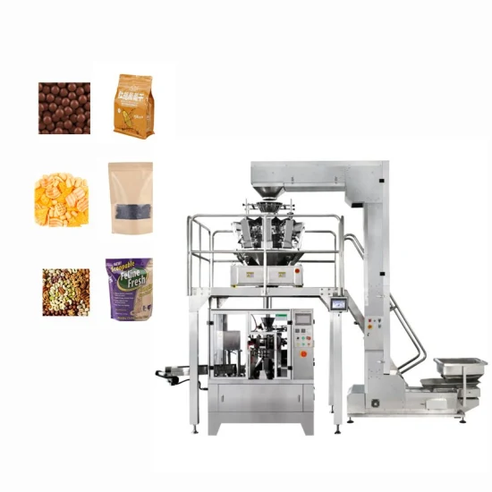 Automatic Stand up Pouch with Zipper Doypack Packaging Machine with Multihead Weigher Automatic Rotary Packing Machine for Dried Durian